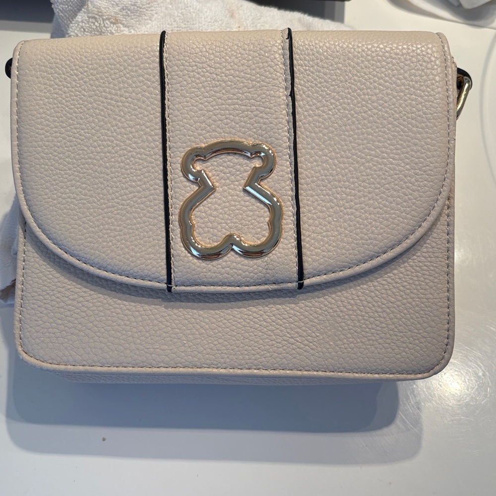 Tous Cream Bag with Gold Bear Detail
